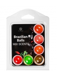 Набор из 6 шариков с ароматизированными массажными маслами Brazilian Balls - Secret Play - купить с доставкой в Прокопьевске