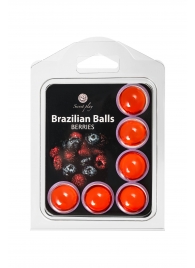 Набор из 6 шариков с массажным маслом Brazilian Balls с ароматом ягод - Secret Play - купить с доставкой в Прокопьевске