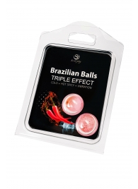 Набор из 2 шариков с массажным маслом Brazilian Balls с тройным эффектом - Secret Play - купить с доставкой в Прокопьевске