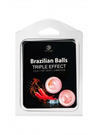 Набор из 2 шариков с массажным маслом Brazilian Balls с тройным эффектом - Secret Play - купить с доставкой в Прокопьевске