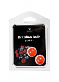 Набор из 2 шариков с массажным маслом Brazilian Balls с ароматом ягод - Secret Play - купить с доставкой в Прокопьевске