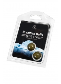 Набор из 2 шариков с массажным маслом Brazilian Balls с ледяным эффектом - Secret Play - купить с доставкой в Прокопьевске