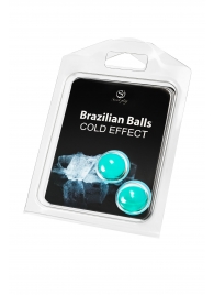 Набор из 2 шариков с массажным маслом Brazilian Balls с охлаждающим эффектом - Secret Play - купить с доставкой в Прокопьевске