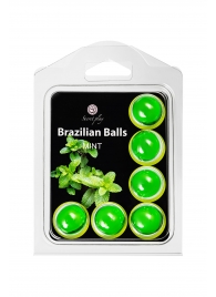 Набор из 6 шариков с массажным маслом Brazilian Balls с ароматом мяты - Secret Play - купить с доставкой в Прокопьевске