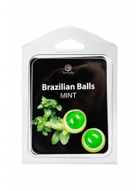 Набор из 2 шариков с массажным маслом Brazilian Balls с ароматом мяты - Secret Play - купить с доставкой в Прокопьевске