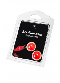 Набор из 2 шариков с массажным маслом Brazilian Balls с ароматом клубники - Secret Play - купить с доставкой в Прокопьевске