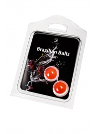 Набор из 2 шариков с массажным маслом Brazilian Balls с ароматом вишни - Secret Play - купить с доставкой в Прокопьевске