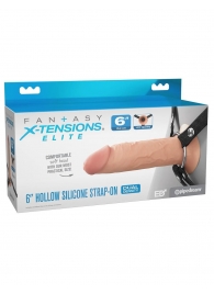 Полый страпон на ремнях 6’’ Hollow Silicone Strap-on - Pipedream - купить с доставкой в Прокопьевске