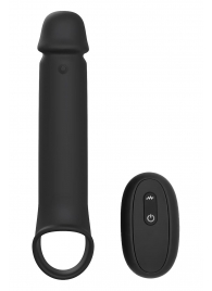 Черная насадка-удлинитель с вибрацией Vibrating Extender With Remote - Dream Toys - в Прокопьевске купить с доставкой