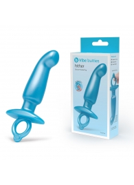 Голубая анальная пробка для массажа простаты Hither Silicone Prostate Plug - 14,3 см. - b-Vibe - в Прокопьевске купить с доставкой