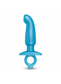 Голубая анальная пробка для массажа простаты Hither Silicone Prostate Plug - 14,3 см. - b-Vibe - в Прокопьевске купить с доставкой