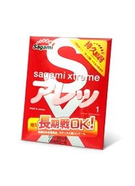 Утолщенный презерватив Sagami Xtreme FEEL LONG с точками - 1 шт. - Sagami - купить с доставкой в Прокопьевске