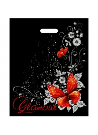 Черный пакет Glamour с вырубной ручкой (38х47 см) - Сима-Ленд - купить с доставкой в Прокопьевске