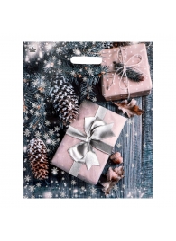 Новогодний пакет с принтом в виде подарков и вырубной ручкой (45х38 см) - Сима-Ленд - купить с доставкой в Прокопьевске