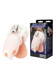 Белая клетка для пениса Silicone Small 2 in Cock Cage With Ball Divider - BlueLine - купить с доставкой в Прокопьевске