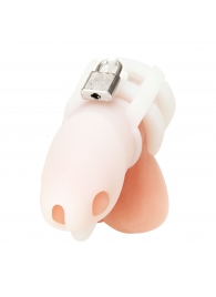 Белая клетка для пениса Silicone Small 2 in Cock Cage With Ball Divider - BlueLine - купить с доставкой в Прокопьевске