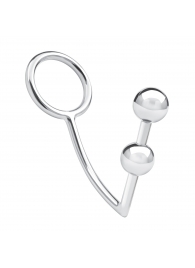 Кольцо на пенис с анальным стимулятором Two Bead Stainless Steel Anal Hook   Cock Ring - BlueLine - в Прокопьевске купить с доставкой