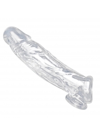 Прозрачная насадка для увеличения члена Realistic Clear Penis Enhancer and Ball Stretcher - 20,3 см. - XR Brands - в Прокопьевске купить с доставкой