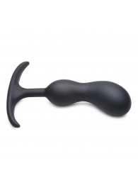 Черный массажер простаты с утяжелителями Premium Silicone Weighted Prostate Plug Medium - 16,3 см. - XR Brands - в Прокопьевске купить с доставкой