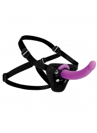 Лиловый поясной страпон Navigator Silicone G-Spot Dildo with Harness - 17,8 см. - XR Brands - купить с доставкой в Прокопьевске