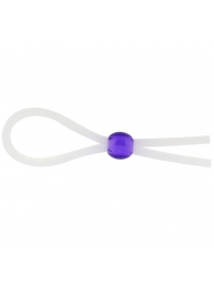 Прозрачное лассо с фиолетовой бусиной SILICONE COCK RING WITH BEAD LAVENDER - NMC - в Прокопьевске купить с доставкой