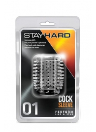 Прозрачная насадка с шипами STAY HARD COCK SLEEVE 01 CLEAR - Blush Novelties - в Прокопьевске купить с доставкой