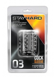 Прозрачная насадка с шипами и шишечками STAY HARD COCK SLEEVE 03 CLEAR - Blush Novelties - в Прокопьевске купить с доставкой