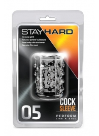 Прозрачная насадка с капельками STAY HARD COCK SLEEVE 05 CLEAR - Blush Novelties - в Прокопьевске купить с доставкой