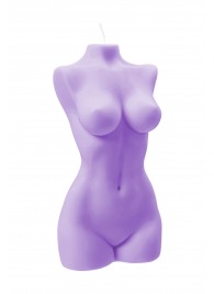 Фиолетовая интерьерная свеча в форме женского торса - 850 гр. - Pecado - купить с доставкой в Прокопьевске