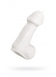 Белая свеча в форме пениса - 47 гр. - Pecado - купить с доставкой в Прокопьевске