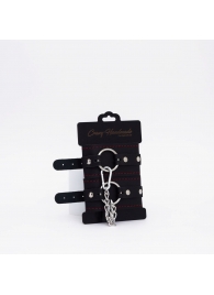 Черно-красные кожаные оковы - Crazy Handmade - купить с доставкой в Прокопьевске