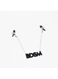 Зажимы на соски с кожаной подвеской BDSM - Crazy Handmade - купить с доставкой в Прокопьевске