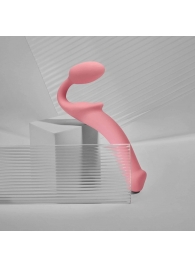 Розовый безремневой страпон Strap-on-me Semi-Realistic Bendable Strap-On size M - Strap-on-me - купить с доставкой в Прокопьевске