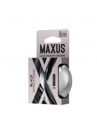 Черные утолщенные презервативы MAXUS Extra Strong с железным кейсом - 3 шт. - Maxus - купить с доставкой в Прокопьевске