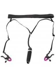 Женские вибростринги с зажимами для половых губ Spreader String with Vibrator - Orion - купить с доставкой в Прокопьевске