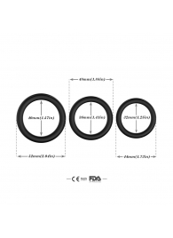 Набор из 3 черных эрекционных колец Stay Hard - Boys of Toys - в Прокопьевске купить с доставкой