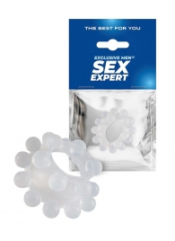 Эластичное эрекционное кольцо с двумя рядами шариков - Sex Expert - в Прокопьевске купить с доставкой