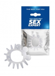 Эластичное эрекционное кольцо с шариками и лучами - Sex Expert - в Прокопьевске купить с доставкой