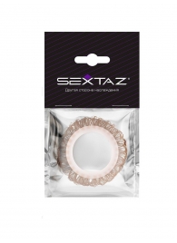 Эрекционное кольцо с бежевыми «ресничками» - Sextaz - в Прокопьевске купить с доставкой