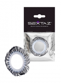 Эластичное эрекционное колечко с черными «ресничками» - Sextaz - в Прокопьевске купить с доставкой