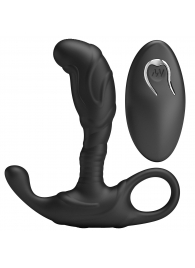 Черный изогнутый массажёр простаты с вибрацией и пультом ДУ - Baile - в Прокопьевске купить с доставкой