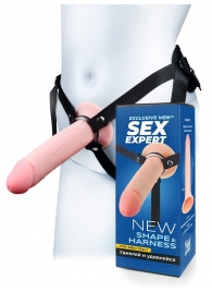 Мужской полый страпон на регулируемых ремешках - 22 см. - Sex Expert - купить с доставкой в Прокопьевске