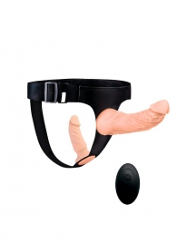 Женский страпон с 2 насадками, вибрацией и пультом ДУ - Erowoman-Eroman - купить с доставкой в Прокопьевске