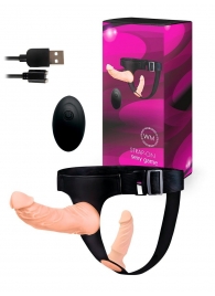 Женский страпон с 2 насадками, вибрацией и пультом ДУ - Erowoman-Eroman - купить с доставкой в Прокопьевске