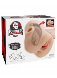 Телесный мастурбатор с вибрацией Double Pounder Vibrating Squeeze Stroker - Pipedream - в Прокопьевске купить с доставкой