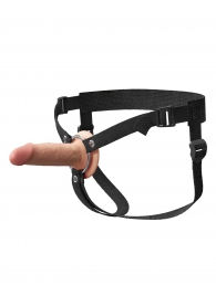 Телесный пустотелый фаллопротез 5’’ Hollow Silicone Strap-On - 14 см. - Pipedream - купить с доставкой в Прокопьевске