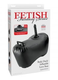 Черное надувное кресло с платформой для фиксации дилдо Body Dock Inflatable Love Seat - Pipedream - купить с доставкой в Прокопьевске