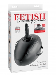 Черный надувной мяч с платформой для фиксации дилдо Body Dock Inflatable Love Ball - Pipedream - купить с доставкой в Прокопьевске