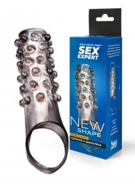 Дымчатая насадка на пенис с выпуклостями - 11 см. - Sex Expert - в Прокопьевске купить с доставкой