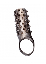 Дымчатая насадка на пенис с шипами и выпуклостями - 12,5 см. - Sex Expert - в Прокопьевске купить с доставкой